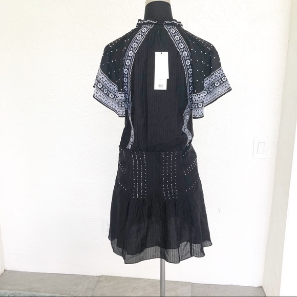 NWT Veronica Beard Dress Black Minos Embroidered Mini - Picture 8 of 13